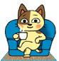 坐沙发喝咖啡.gif