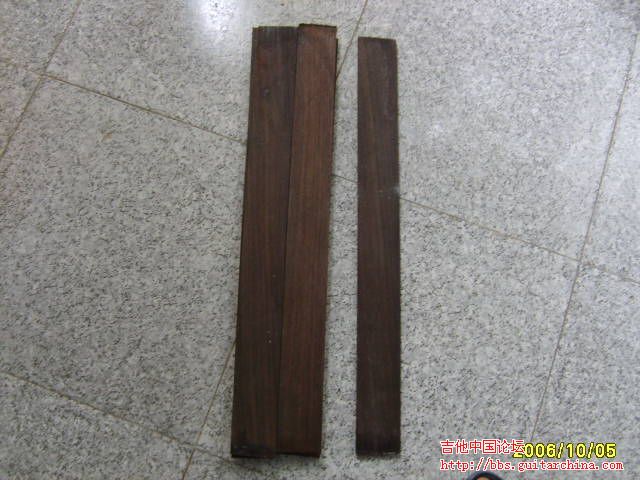 这是玫瑰木指板和琴码料