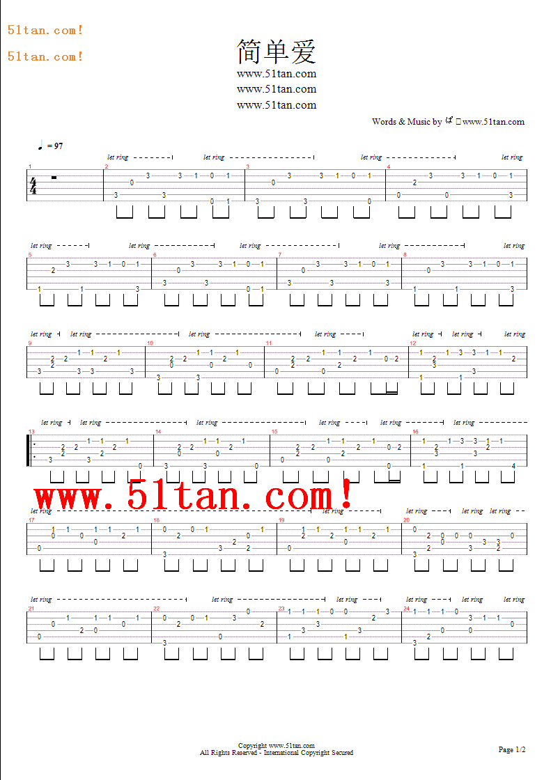 简单爱(独奏)  - page 1.GIF