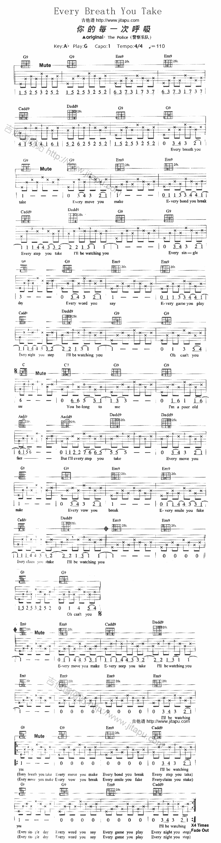 Every Breath You Take 吉他谱.gif