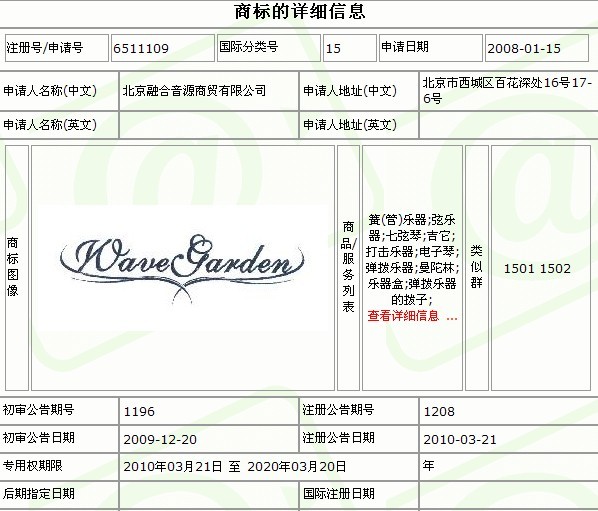 WAVE GARDEN的查询结果