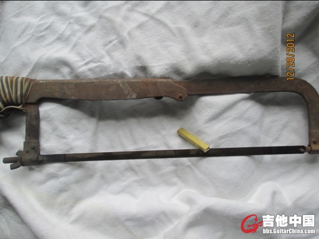 用钢锯截下，截至45MM